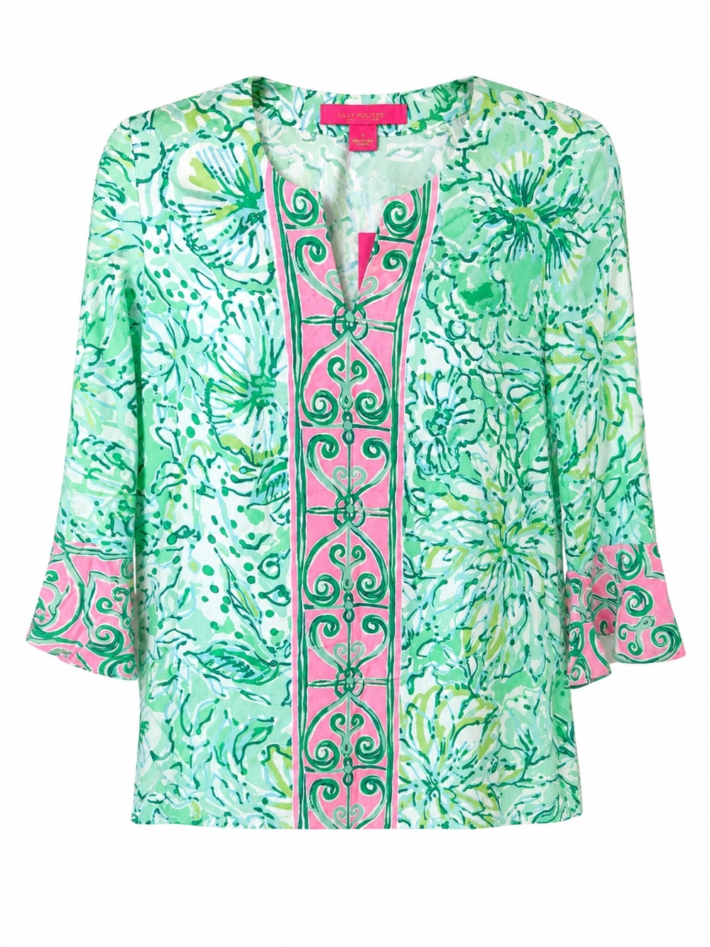 🌺 Lilly Pulitzer Keona Tunic Resort Aqua Hopelessly Devoted Engineered Tunic - Picture 3 of 5